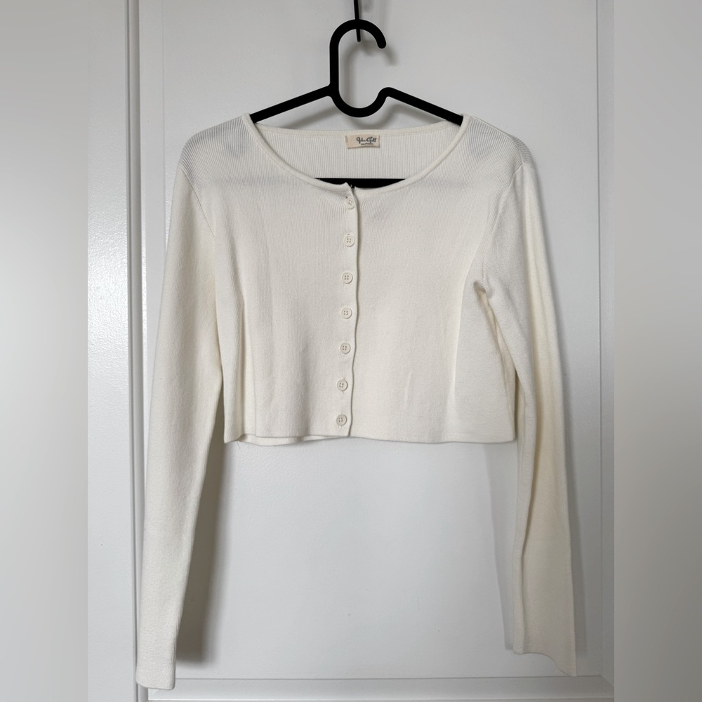 Brandy Melville John Galt Athelia Knit Top Ivory